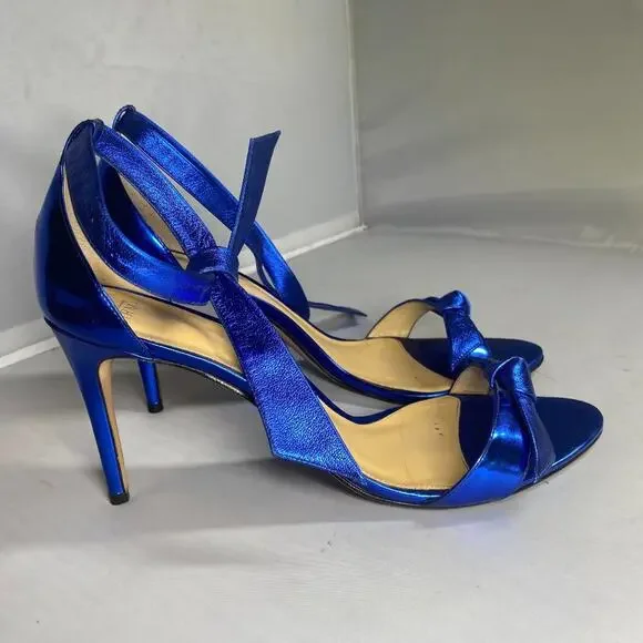 Alexandre Birman Clarita Blue Heels with Glossy Metallic 42 - Picture 2 of 6